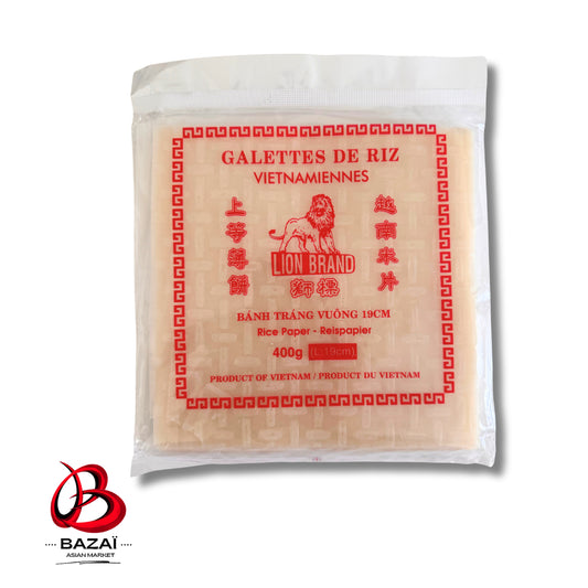 Feuille de galettes de riz 19cm (400gr) carré